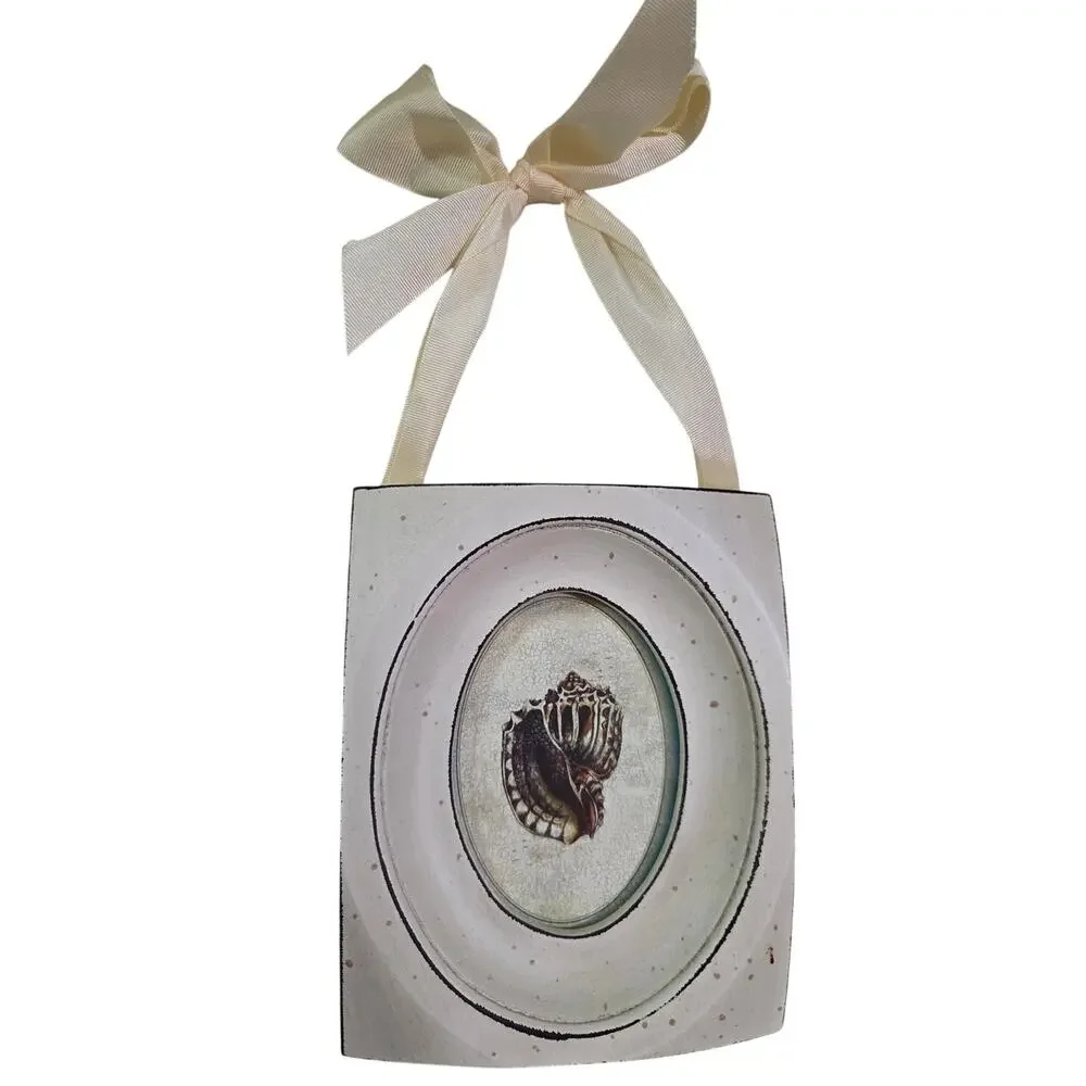 Oval Ribbon Hanging 3d Picture Frame Shabby Chic Coastal Cottage Core